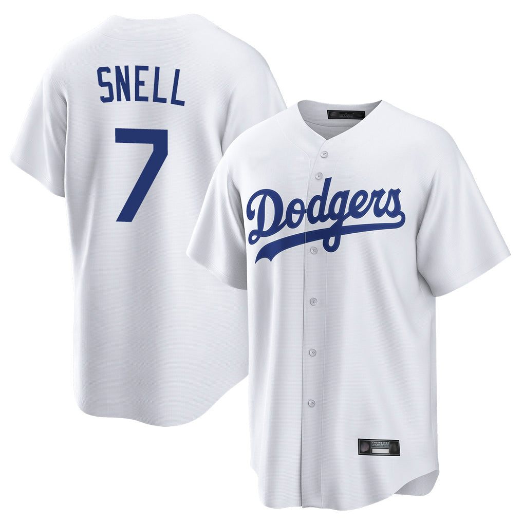 Elroe LA.Dodgers #7 Blake Snell Player White Game Stitched Jerseys