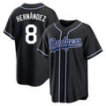 Elroe LA.Dodgers #8 Enrique Hern?¡ì?¨¦ndez Player Black Carbon Limited Home Stitched Jerseys