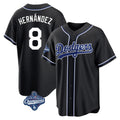 Elroe LA.Dodgers #8 Enrique Hern?¡ì?¨¦ndez Player Black World Series Meet Carbon Limited Home Stitched Jerseys