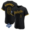 Elroe LA.Dodgers #8 Enrique Hern?¡ì?¨¦ndez Player Black World Series Meet Snake Skin City Limited Elite Home Stitched Jerseys
