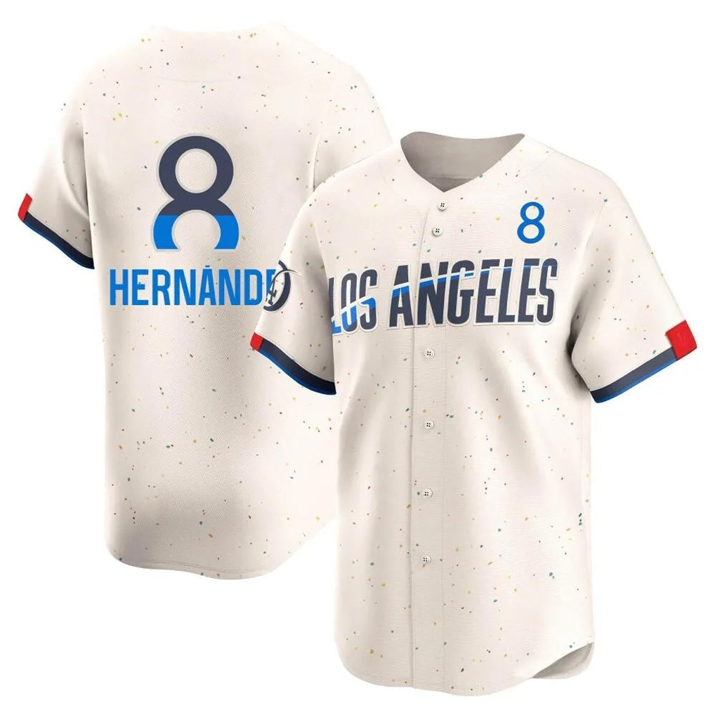 Elroe LA.Dodgers #8 Enrique Hern?¡ì?¨¦ndez Player Cream City Connect Limited Home Stitched Jerseys