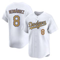 Elroe LA.Dodgers #8 Enrique Hern?¡ì?¨¦ndez Player Gold Collection Limited Home Stitched Jerseys
