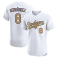 Elroe LA.Dodgers #8 Enrique Hern?¡ì?¨¦ndez Player Gold Limited Elite Home Stitched Jerseys