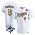 Elroe LA.Dodgers #8 Enrique Hern?¡ì?¨¦ndez Player Gold World Series Collection Limited Home Stitched Jerseys