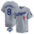 Elroe LA.Dodgers #8 Enrique Hern?¡ì?¨¦ndez Player Gray World Series Meet Limited Home Stitched Jerseys