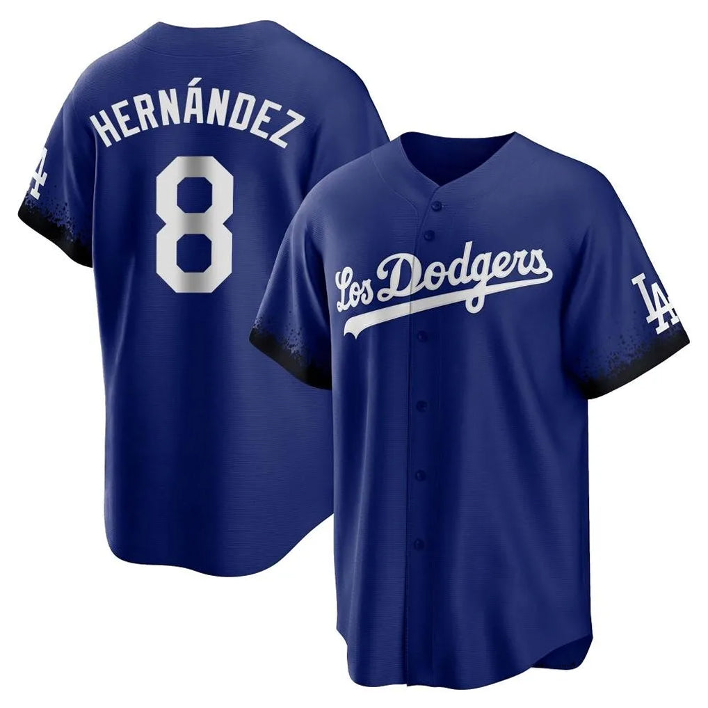 Elroe LA.Dodgers #8 Enrique Hern?¡ì?¨¦ndez Player Royal City Connect Home Game Stitched Jerseys