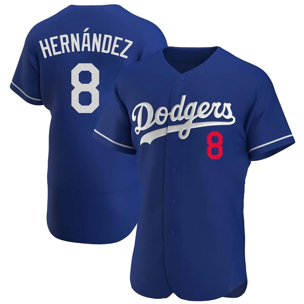 Elroe LA.Dodgers #8 Enrique Hern?¡ì?¨¦ndez Player Royal Limited Elite Home Stitched Jerseys