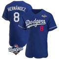 Elroe LA.Dodgers #8 Enrique Hern?¡ì?¨¦ndez Player Royal World Series Limited Elite Home Stitched Jerseys