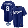 Elroe LA.Dodgers #8 Enrique Hern?¡ì?¨¦ndez Player Royal World Series Meet Game Stitched Jerseys