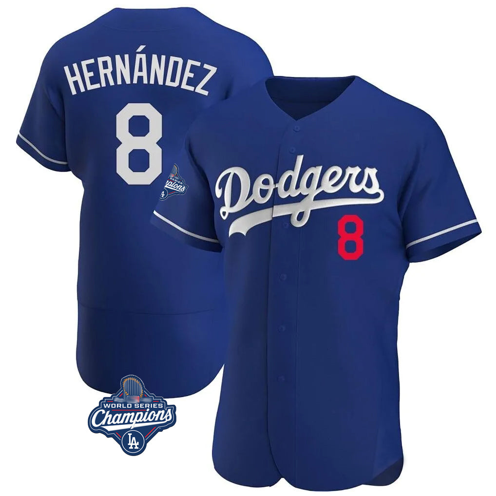 Elroe LA.Dodgers #8 Enrique Hern?¡ì?¨¦ndez Player Royal World Series Meet Limited Elite Home Stitched Jerseys