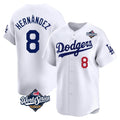 Elroe LA.Dodgers #8 Enrique Hern?¡ì?¨¦ndez Player White World Series Limited Home Stitched Jerseys