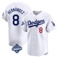 Elroe LA.Dodgers #8 Enrique Hern?¡ì?¨¦ndez Player White World Series Meet Limited Home Stitched Jerseys