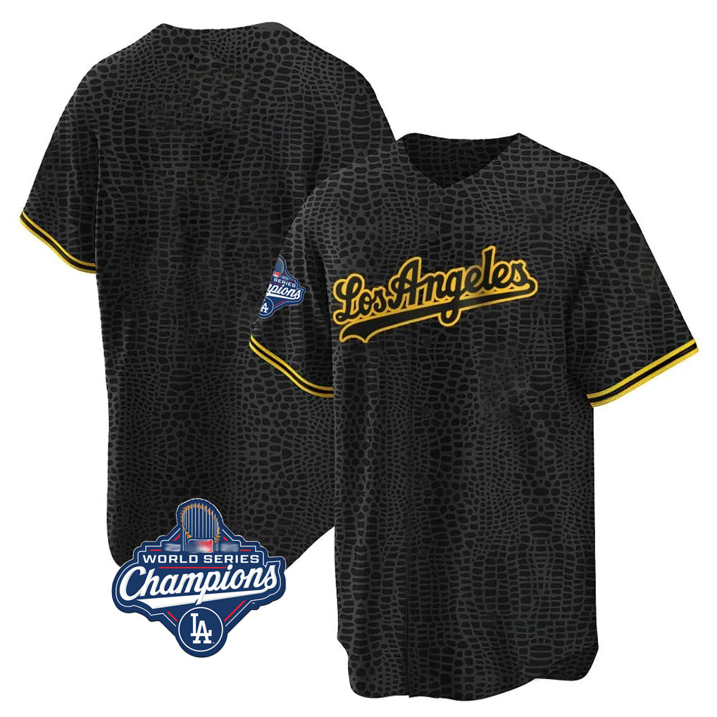 Elroe LA.Dodgers Blank Player Black Gold Limited Home World Series Meet Stitched Jerseys