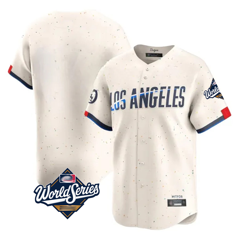 Elroe LA.Dodgers Blank Player Cream City Connect Limited Home World Series Stitched Jerseys