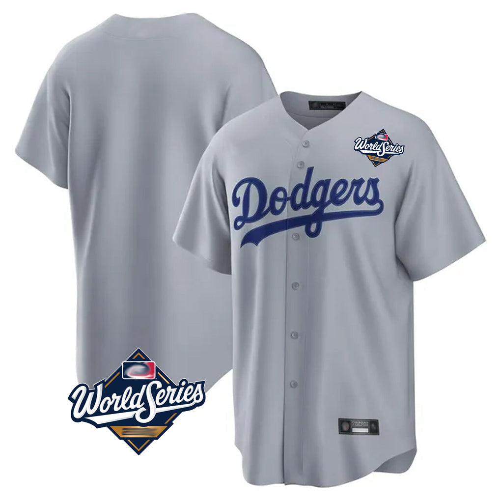 Elroe LA.Dodgers Blank Player Gray Game Home World Series Stitched Jerseys