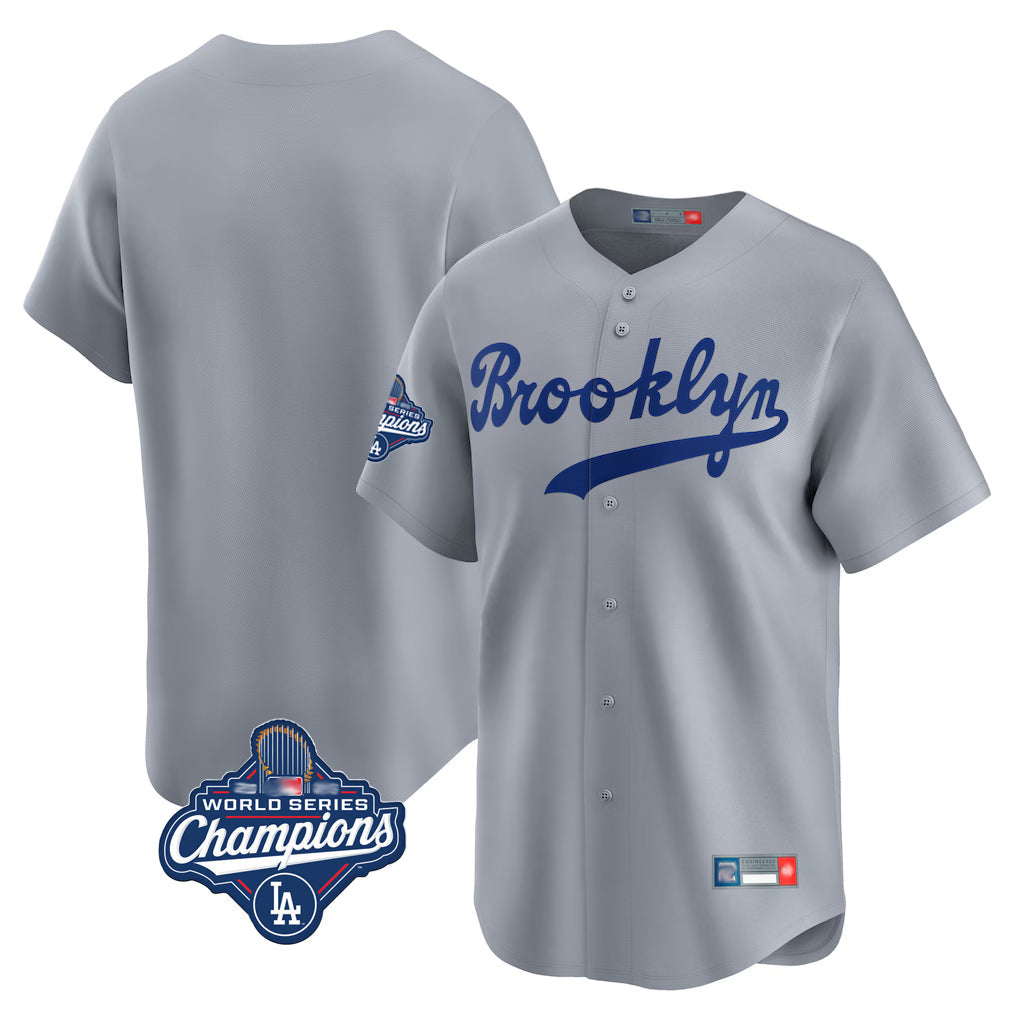Elroe LA.Dodgers Blank Player Gray Game Limited Home World Series Meet Stitched Jerseys
