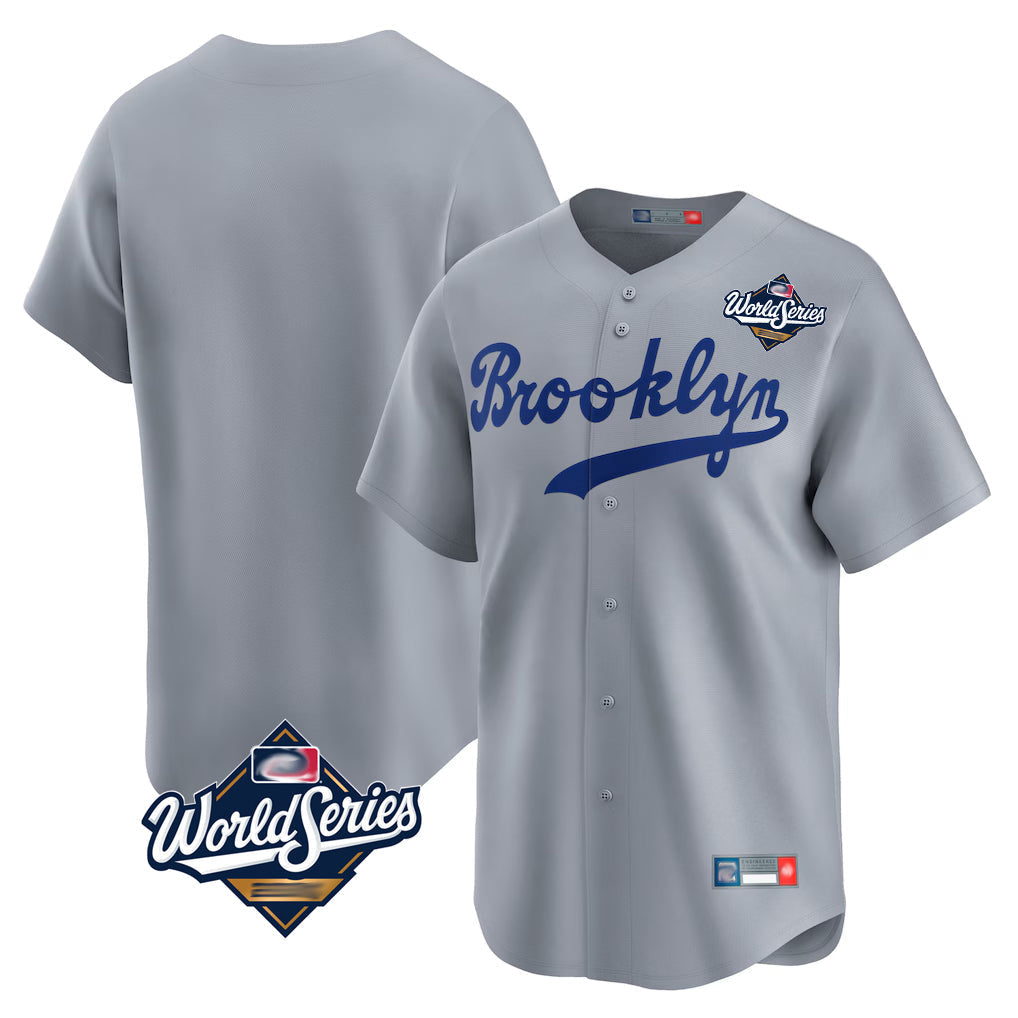 Elroe LA.Dodgers Blank Player Gray Game Limited Home World Series Stitched Jerseys