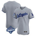 Elroe LA.Dodgers Blank Player Gray Limited Elite Home World Series Meet Stitched Jerseys