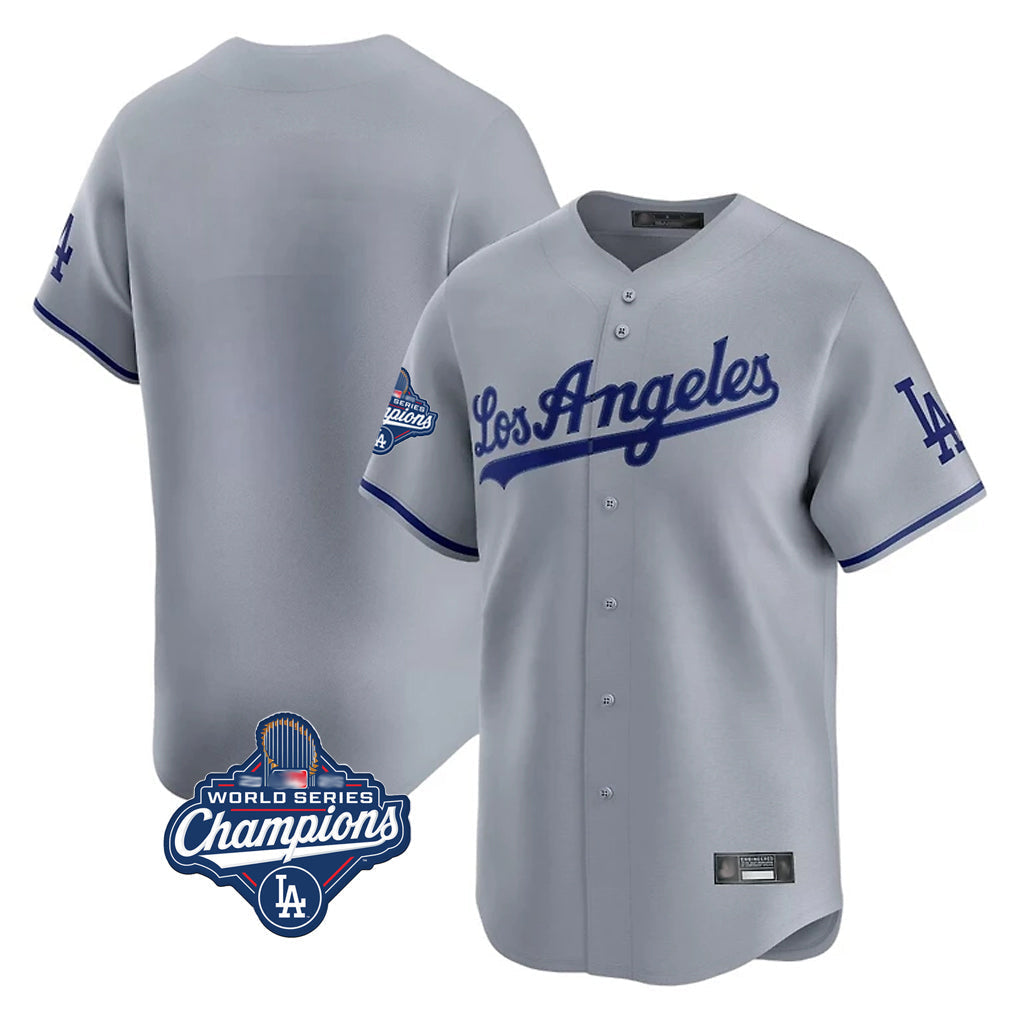 Elroe LA.Dodgers Blank Player Gray Limited Game World Series Meet Stitched Jerseys