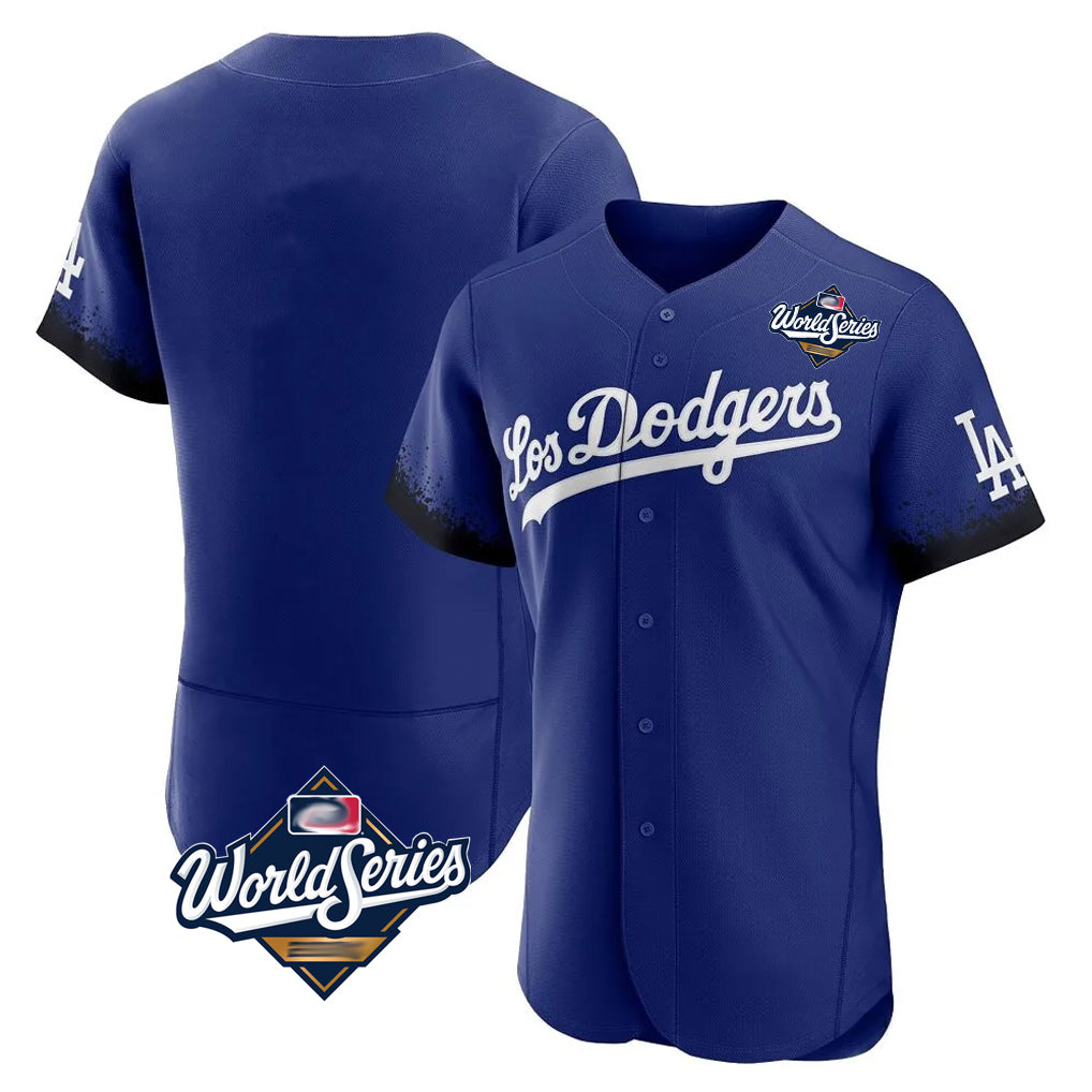 Elroe LA.Dodgers Blank Player Royal City Connect Elite Home World Series Stitched Jerseys