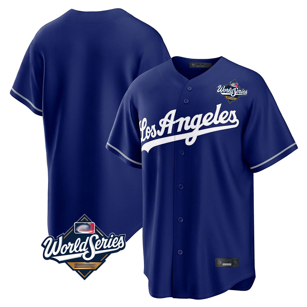 Elroe LA.Dodgers Blank Player Royal Game World Series Stitched Jerseys
