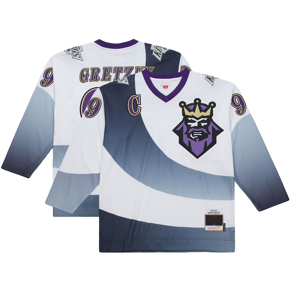 Elroe LA.Kings #99 Wayne Gretzky Mitchell & Ness White Big & Tall 1995-96 Blue Line 2.0 Jerseys