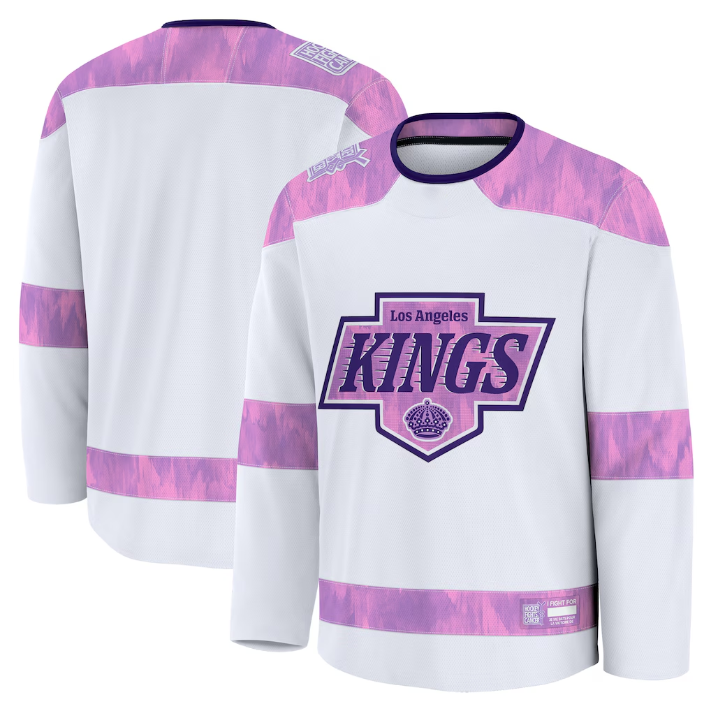 Elroe LA.Kings White 2024 Hockey Fights Cancer Practice Jerseys