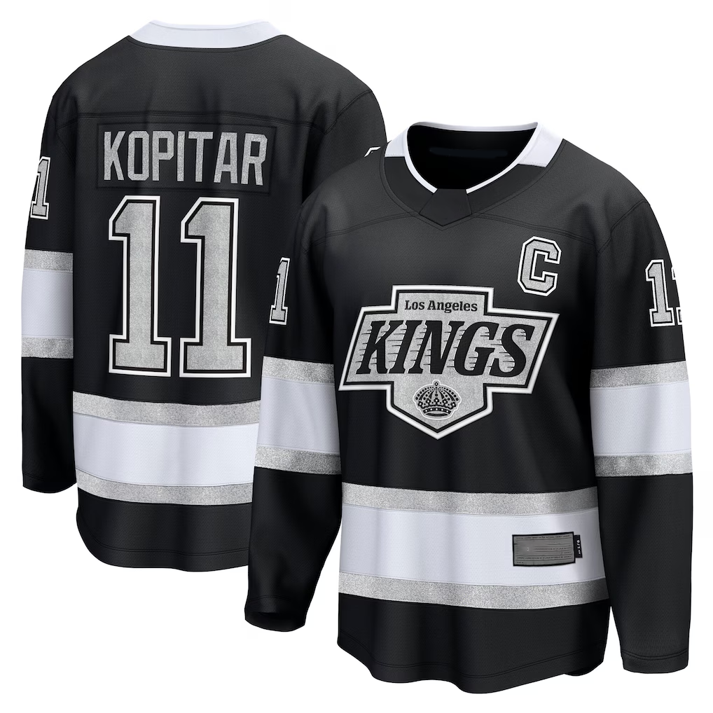 Elroe LA.Kings #11 Anze Kopitar Black Home Premier Breakaway Player Jerseys