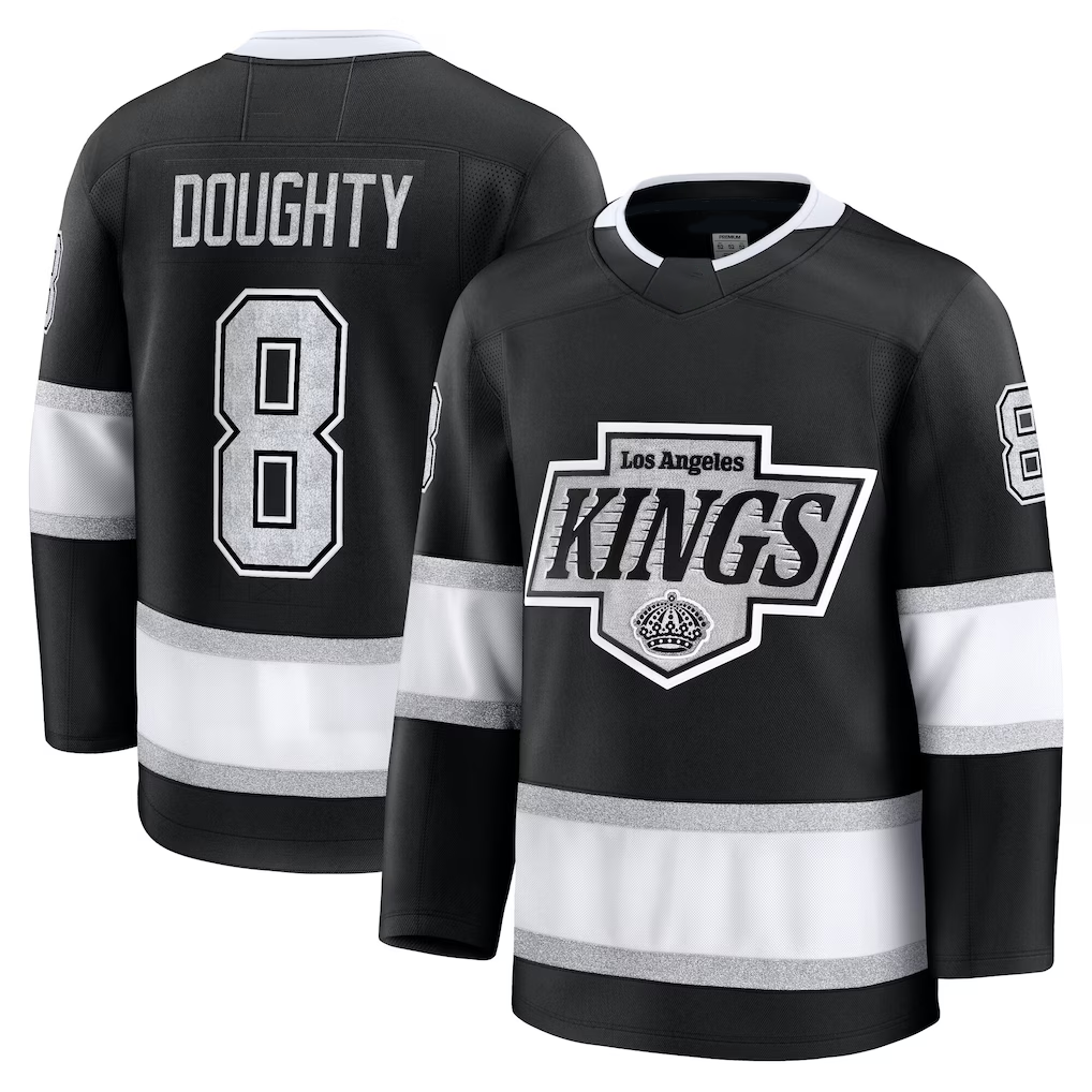 Elroe LA.Kings #8 Drew Doughty Black Home Premium Jerseys
