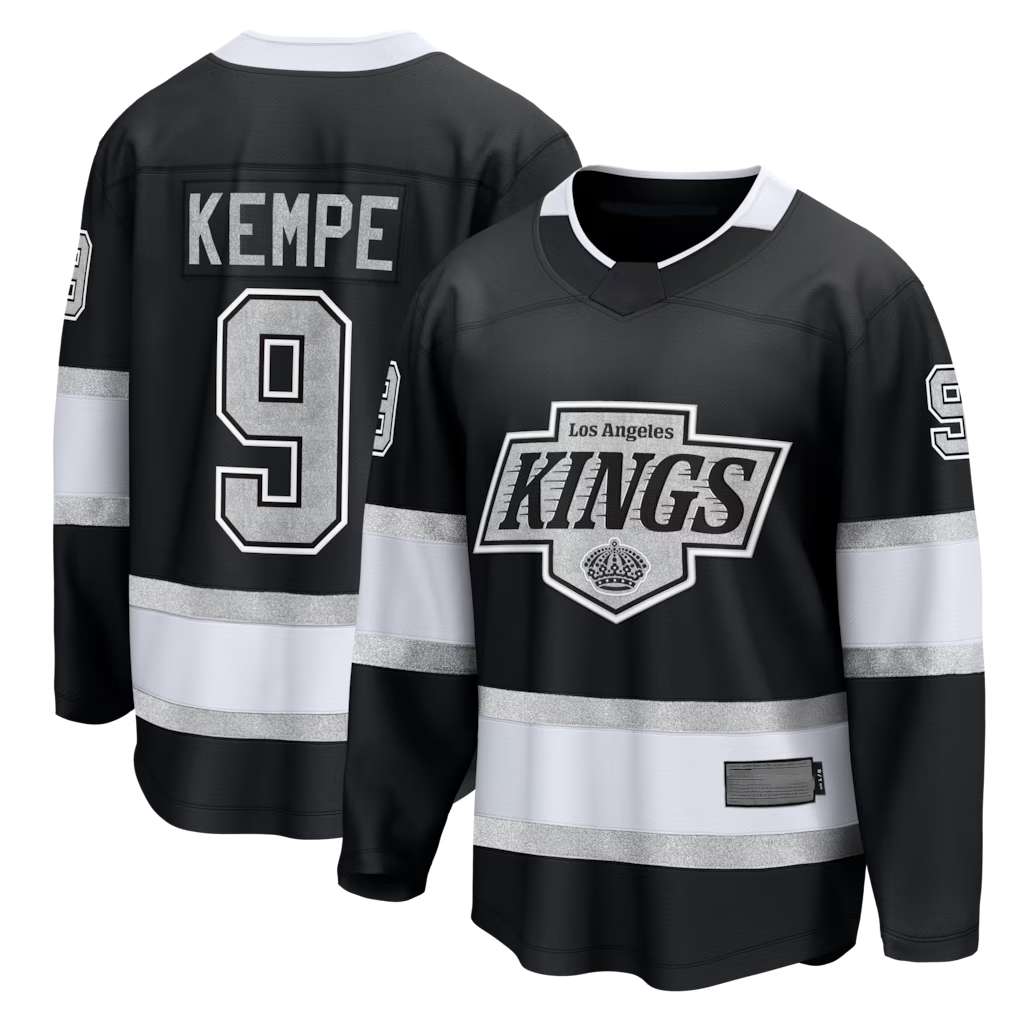 Elroe LA.Kings #9 Adrian Kempe Black Home Premier Breakaway Player Jerseys