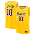 Elroe LA.Lakers #10 Luke Kennard Gold Fast Break Replica Stitched Jerseys - Icon Edition