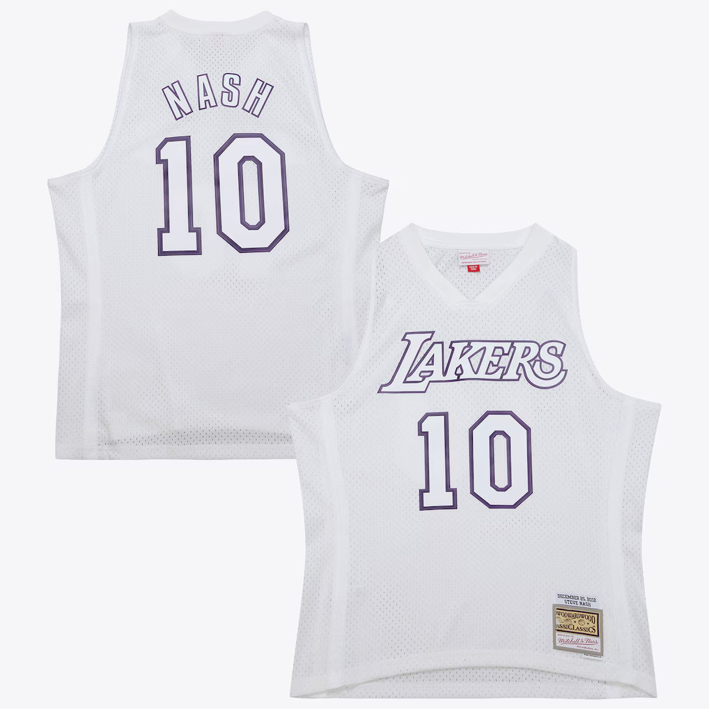 Elroe LA.Lakers #10 Steve Nash White Mitchell & Ness 2012 Day Authentic Stitched Jerseys