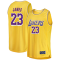 Elroe LA.Lakers #23 LeBron James Gold Big & Tall Fast Break Player Stitched Jerseys - Icon Edition