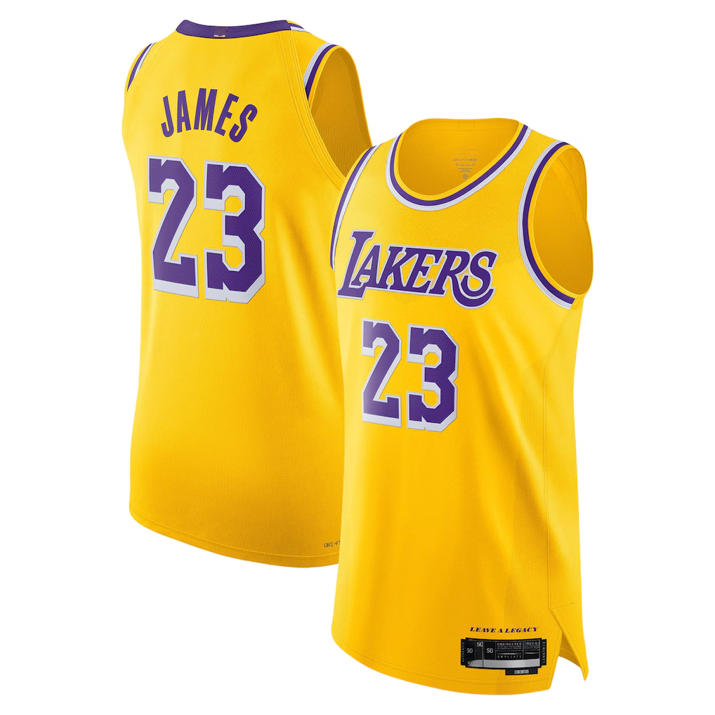 Elroe LA.Lakers #23 LeBron James Gold Icon Edition - Icon Edition Stitched Jerseys