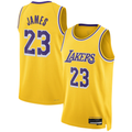 Elroe LA.Lakers #23 LeBron James Gold Swingman Stitched Jerseys - Icon Edition