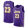 Elroe LA.Lakers #23 LeBron James Purple Swingman Stitched Jerseys - Statement Edition