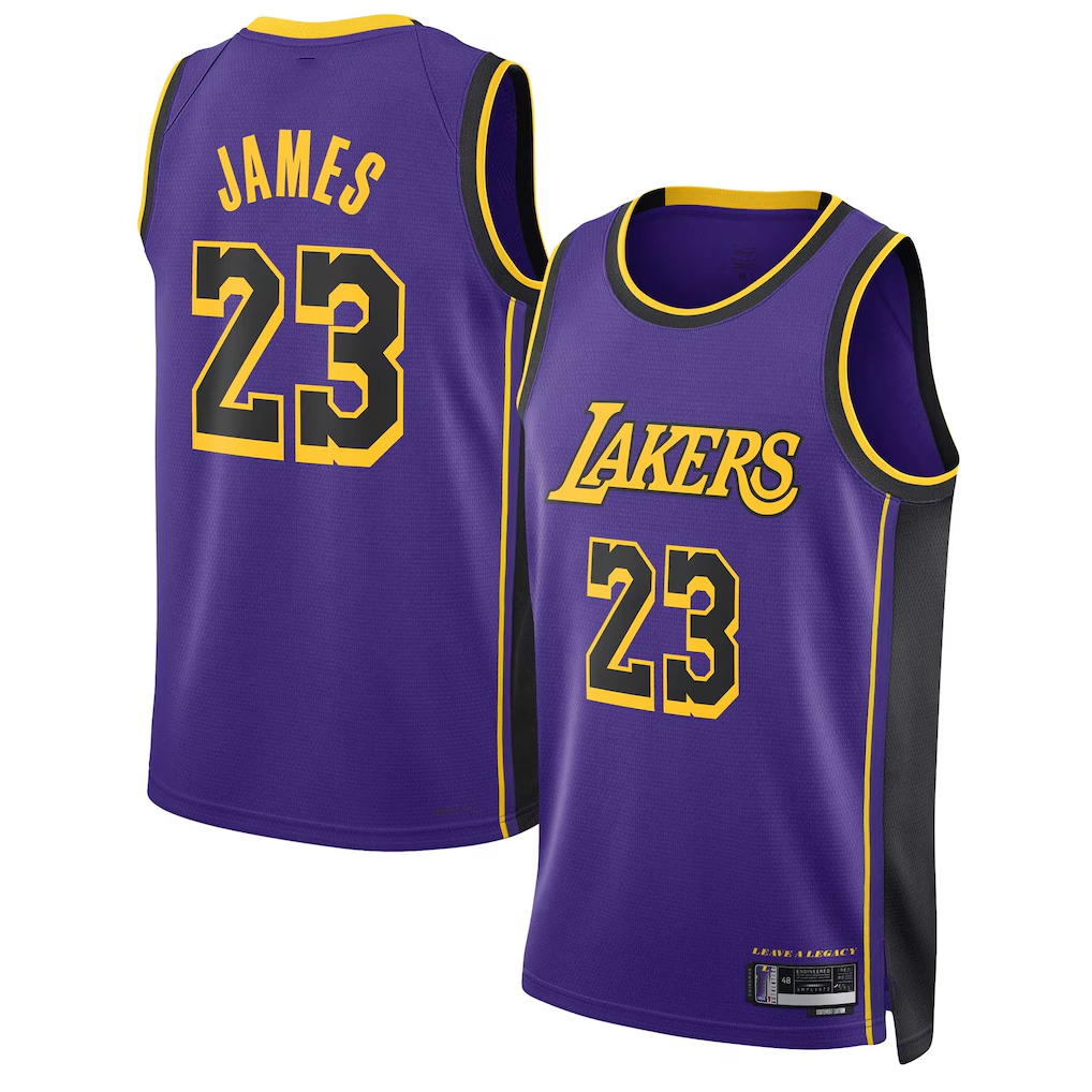 Elroe LA.Lakers #23 Lebron James Statement Edition Swingman Stitched Jerseys