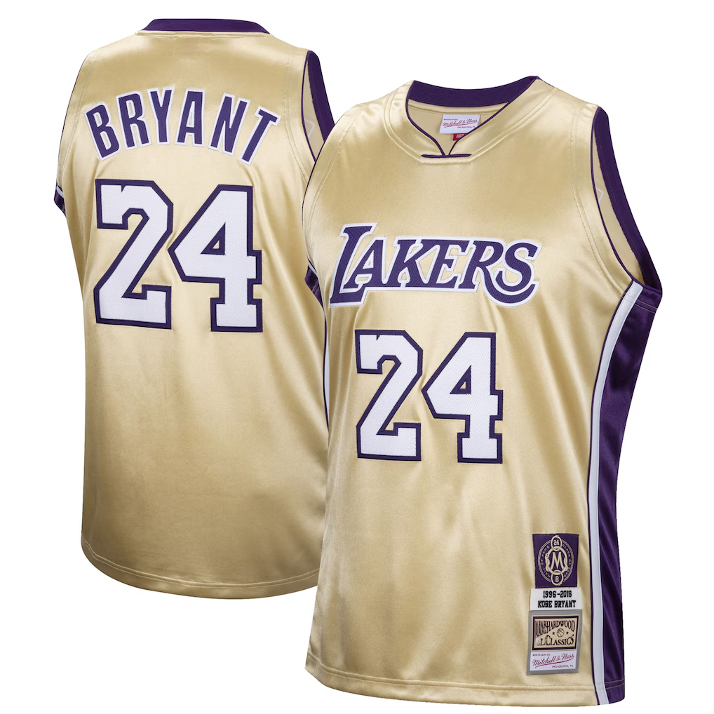 Elroe LA.Lakers #24 Kobe Bryant Mitchell & Ness Gold Hall of Fame Class of 2020 #24 Authentic Hardwood Classics Jerseys