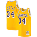 Elroe LA.Lakers #34 Shaquille O'Neal Mitchell & Ness Gold 1996-1997 Hardwood Classics Authentic Jerseys