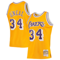 Elroe LA.Lakers #34 Shaquille O'Neal Mitchell & Ness Gold 199697 Hardwood Classics Swingman Jerseys