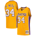 Elroe LA.Lakers #34 Shaquille O'Neal Mitchell & Ness Gold Hardwood Classics Swingman Jerseys