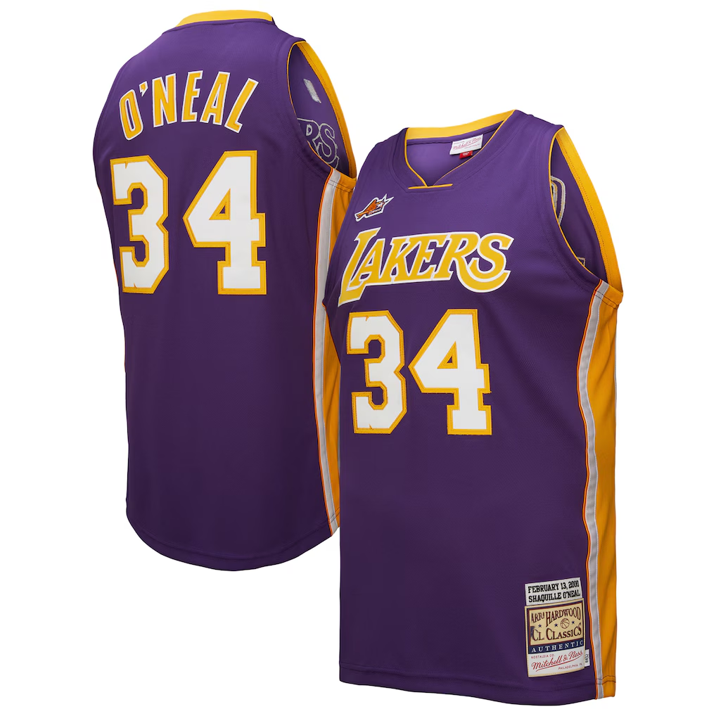 Elroe LA.Lakers #34 Shaquille O'Neal Mitchell & Ness Purple 2000 All-Star Game Authentic Jerseys