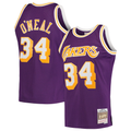 Elroe LA.Lakers #34 Shaquille O'Neal Mitchell & Ness Purple Hardwood Classics Swingman Jerseys