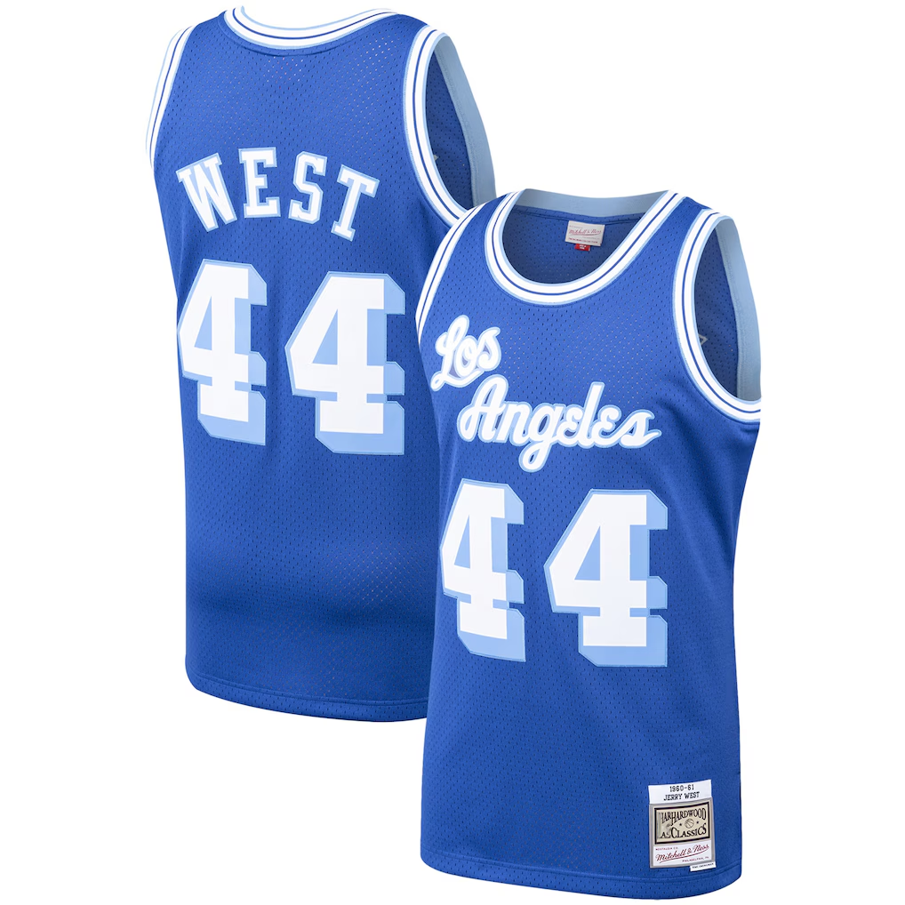 Elroe LA.Lakers #44 Jerry West Mitchell & Ness Royal Hardwood Classics Swingman Stitched Jerseys