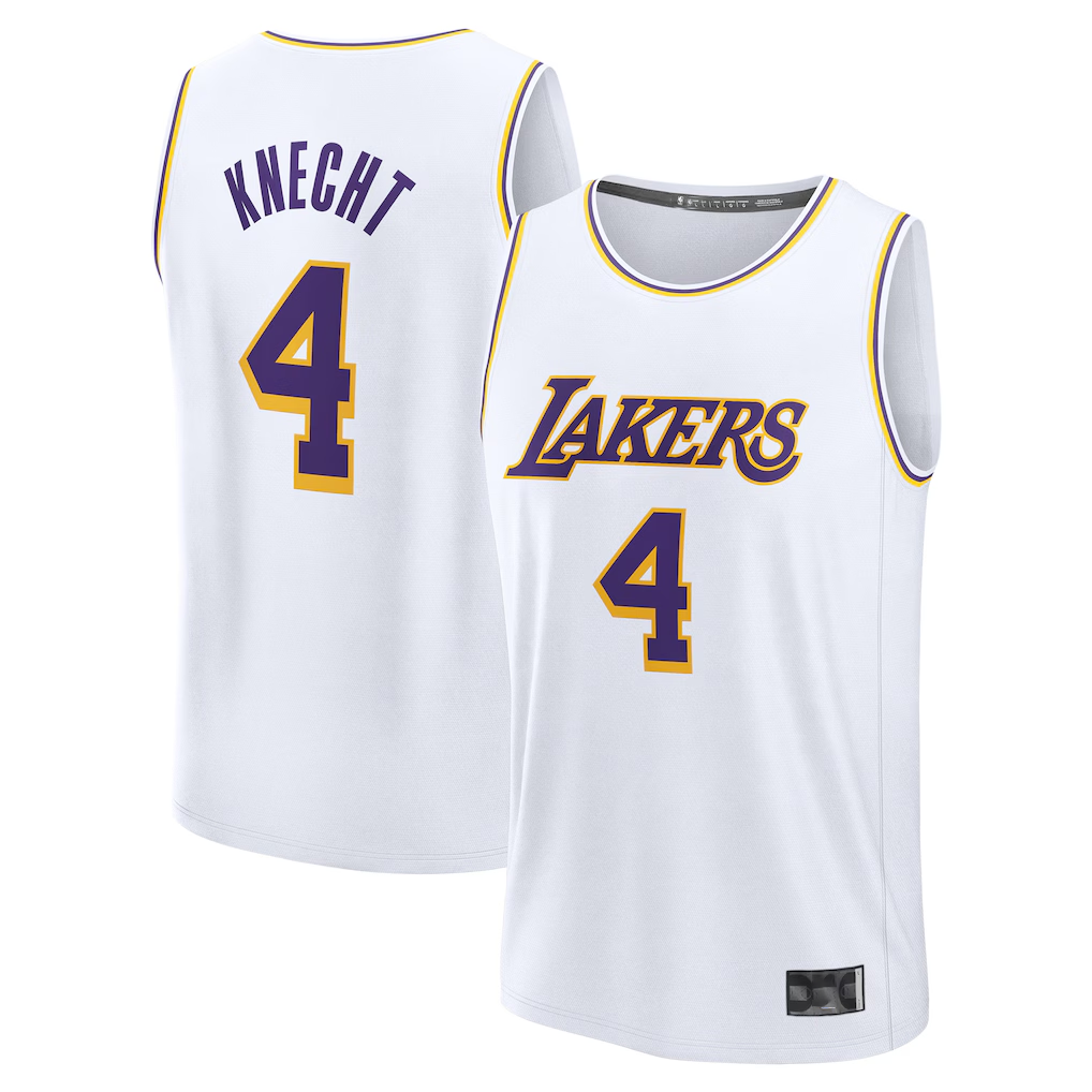 Elroe LA.Lakers #4 Dalton Knecht White Fast Break Replica Player Stitched Jerseys - Association Edition