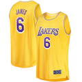 Elroe LA.Lakers #6 LeBron James Gold 2021-2022 Fast Break Replica Stitched Jerseys - Icon Edition
