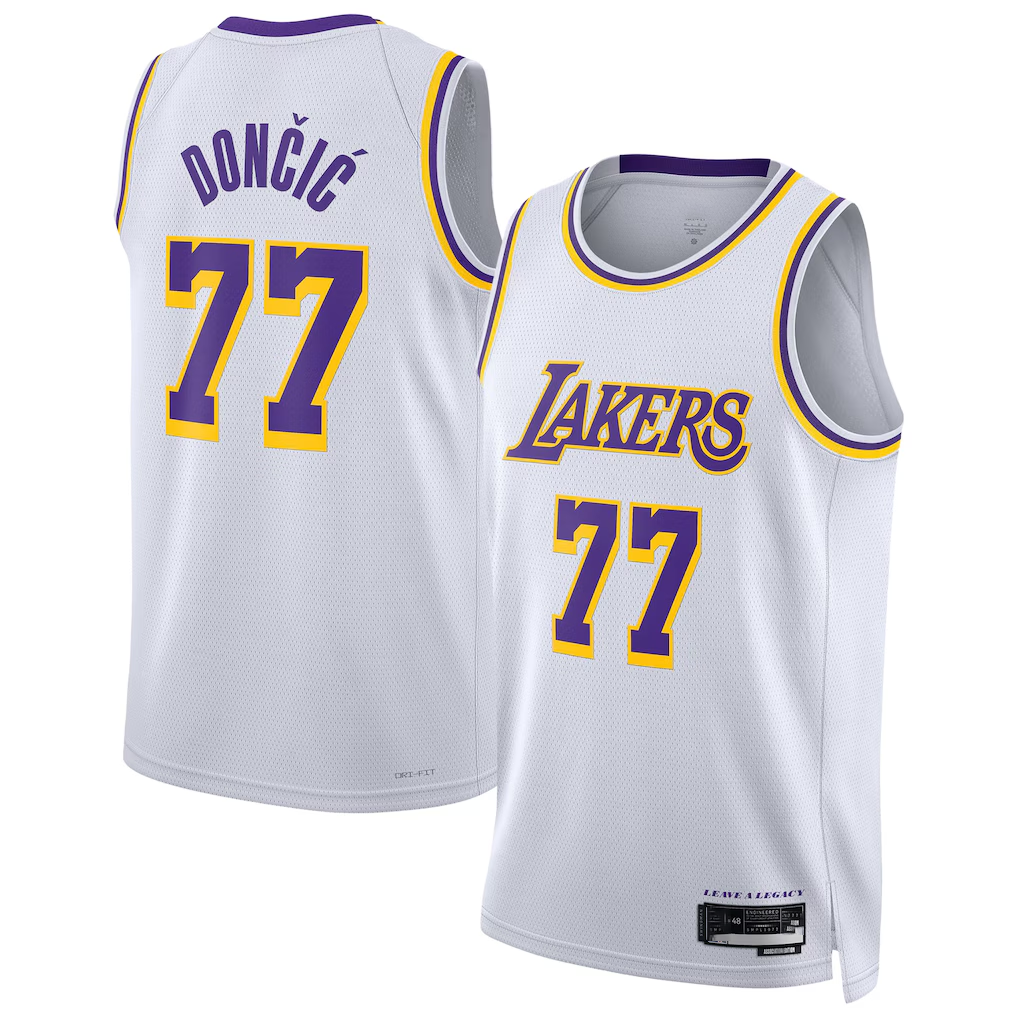 Elroe LA.Lakers #77 Luka Don?i? White Swingman Stitched Jerseys - Association Edition