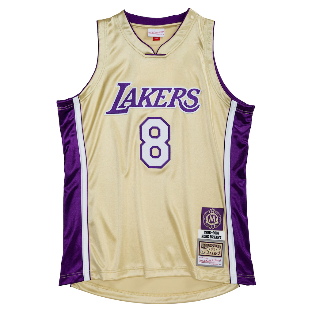 Elroe LA.Lakers #8 Kobe Bryant Mitchell & Ness Gold Hall of Fame Class of 2020 #8 Authentic Stitched Jerseys