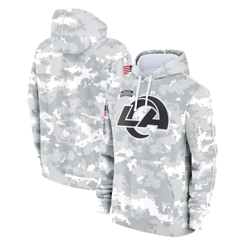 Elroe LA.Rams Arctic Camo Salute to Service Hoodies Limited Game Blank Player Stitched Jerseys