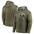 Elroe LA.Rams Olive Salute to Service Pullover Hoodies Home Game Blank Player Stitched Jerseys